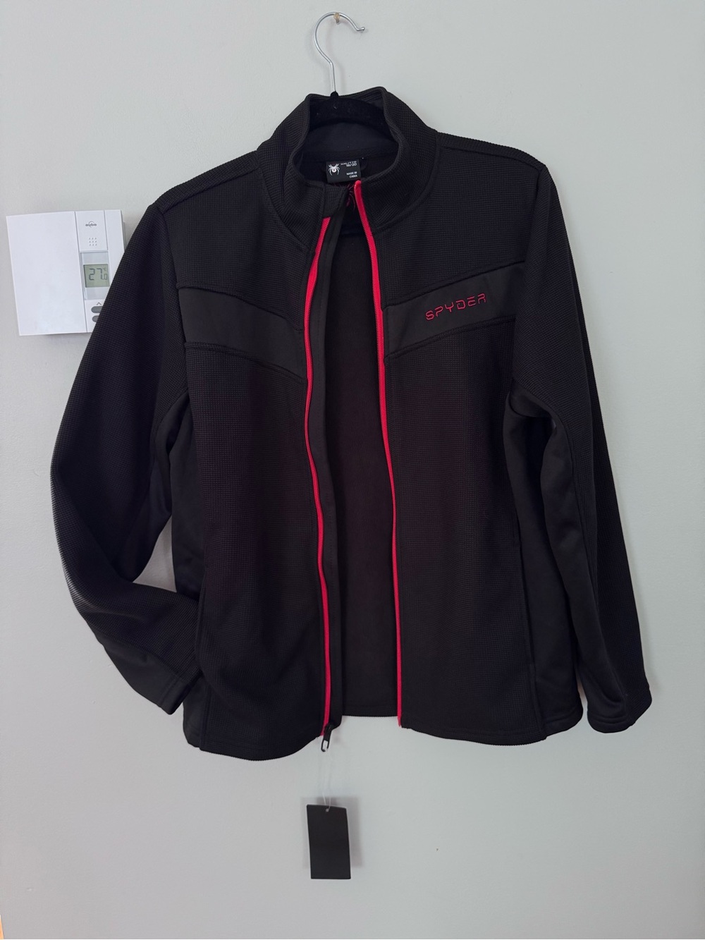 2XL Spyder Men's Black Jacket with Red Trim